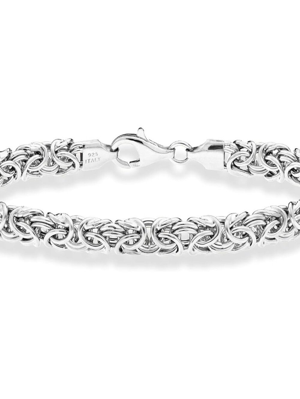 Italian 925 Sterling Silver Byzantine Bracelet for Women
